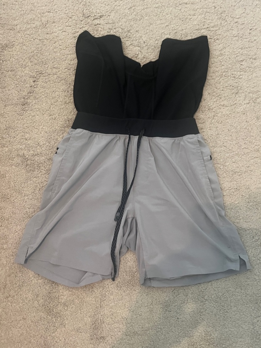 Fabletics Men's Gray Athletic Shorts with Black Waistband